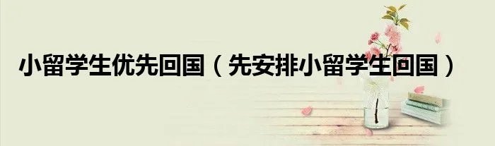 小留学生优先回国（先安排小留学生回国）
