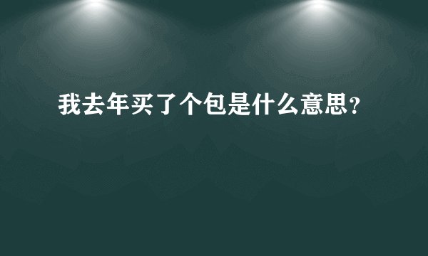 我去年买了个包是什么意思？
