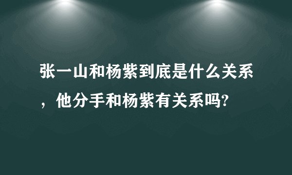 张一山和杨紫到底是什么关系，他分手和杨紫有关系吗?