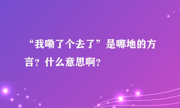 “我嘞了个去了”是哪地的方言?什么意思啊?