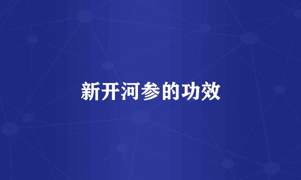 新开河参的功效