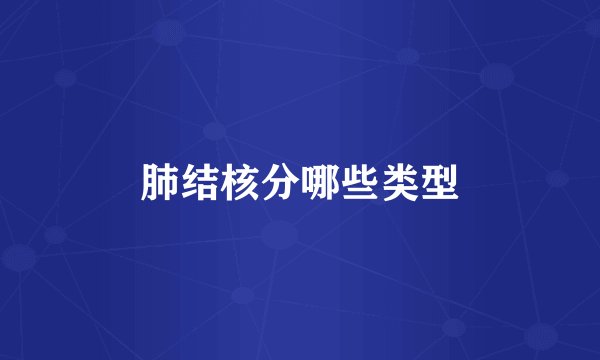 肺结核分哪些类型