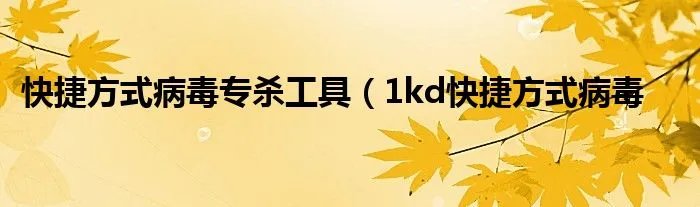 快捷方式病毒专杀工具（1kd快捷方式病毒