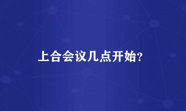 上合会议几点开始？
