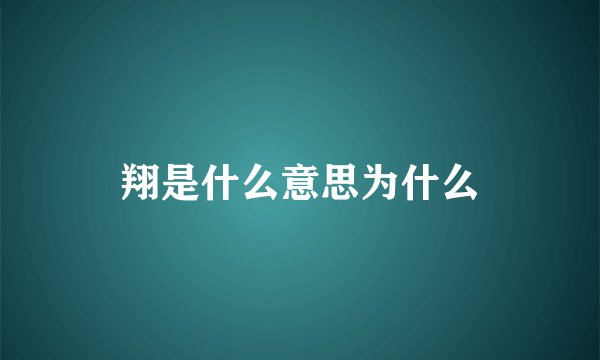 翔是什么意思为什么