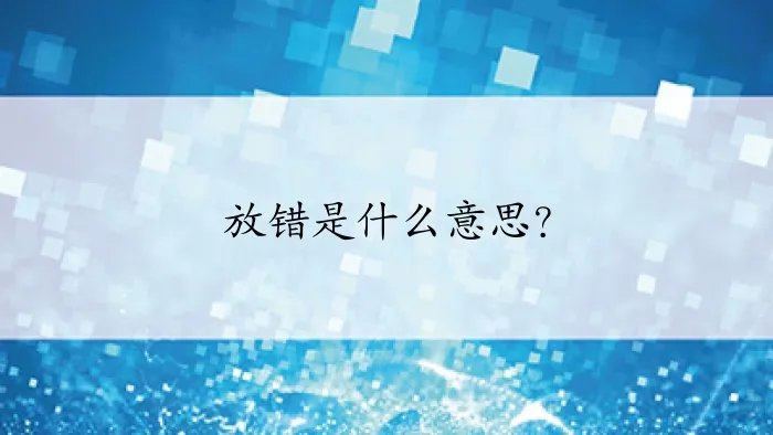 放错是什么意思？