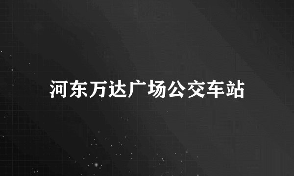 河东万达广场公交车站