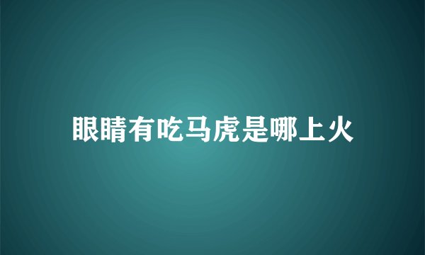 眼睛有吃马虎是哪上火