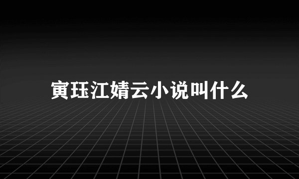 寅珏江婧云小说叫什么