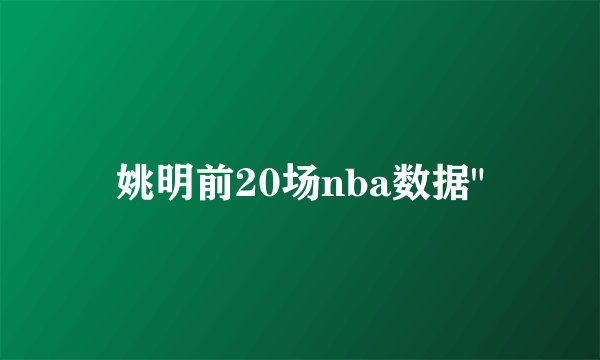 姚明前20场nba数据