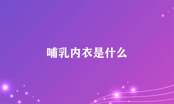 哺乳内衣是什么