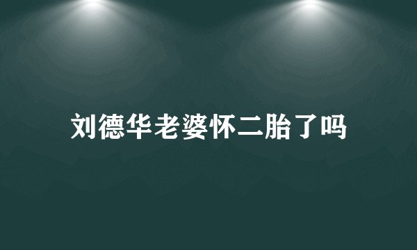 刘德华老婆怀二胎了吗