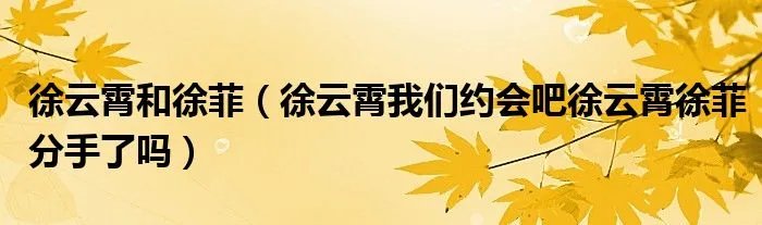 徐云霄和徐菲（徐云霄我们约会吧徐云霄徐菲分手了吗）
