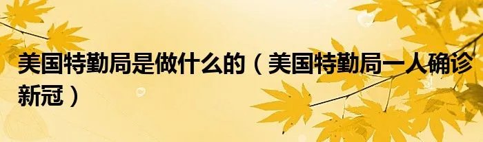 美国特勤局是做什么的（美国特勤局一人确诊新冠）