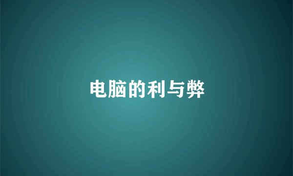 电脑的利与弊
