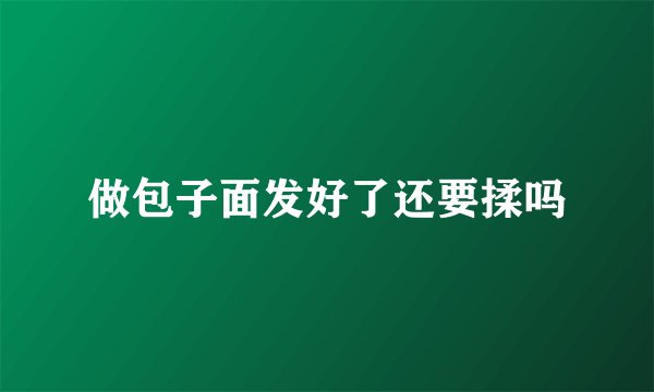 做包子面发好了还要揉吗