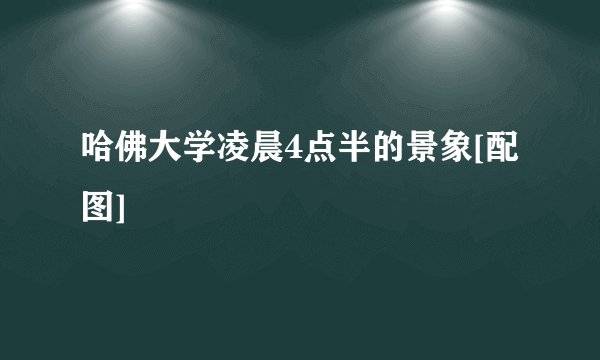 哈佛大学凌晨4点半的景象[配图]