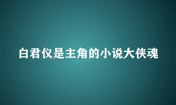 白君仪是主角的小说大侠魂