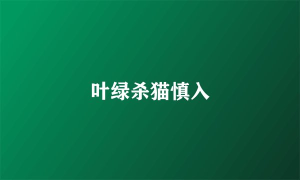 叶绿杀猫慎入