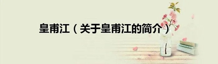 皇甫江（关于皇甫江的简介）
