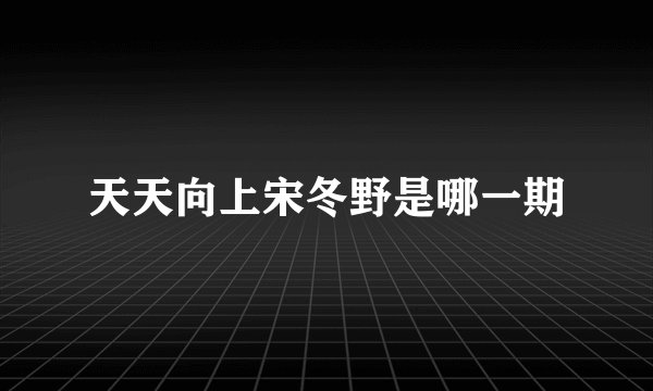 天天向上宋冬野是哪一期