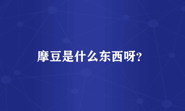 摩豆是什么东西呀？