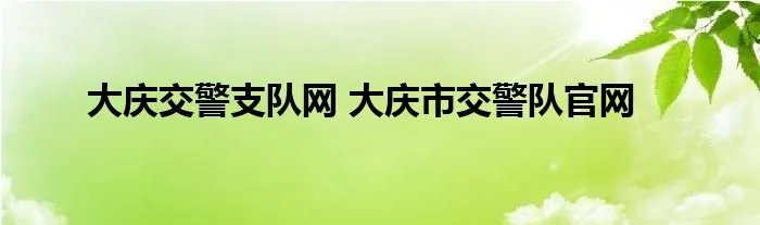 大庆交警支队网 大庆市交警队官网