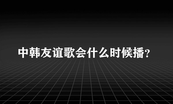 中韩友谊歌会什么时候播？