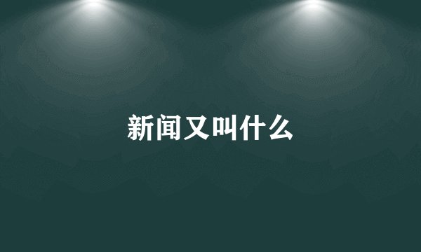 新闻又叫什么