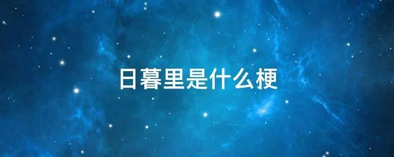 日暮里是什么梗