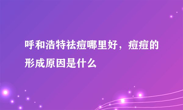 呼和浩特祛痘哪里好，痘痘的形成原因是什么