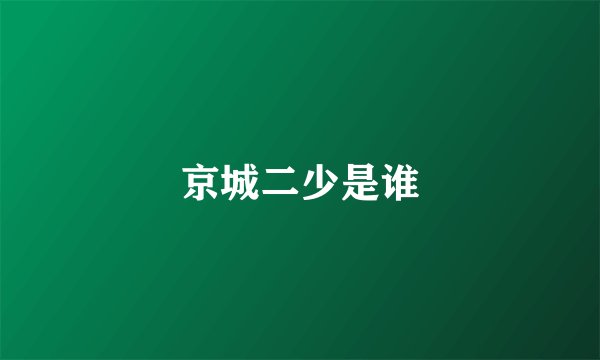 京城二少是谁