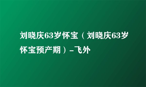 刘晓庆63岁怀宝（刘晓庆63岁怀宝预产期）-飞外