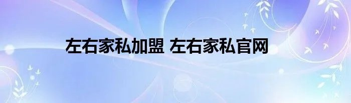 左右家私加盟 左右家私官网