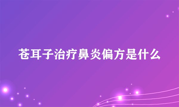 苍耳子治疗鼻炎偏方是什么