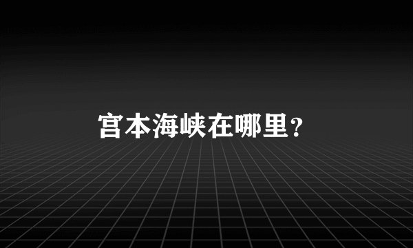 宫本海峡在哪里？
