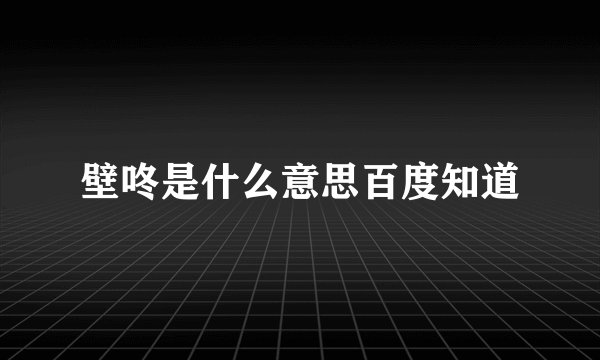 壁咚是什么意思百度知道