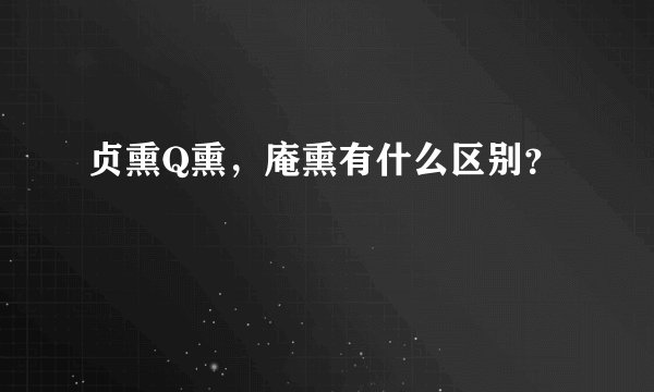 贞熏Q熏，庵熏有什么区别？