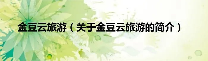 金豆云旅游（关于金豆云旅游的简介）