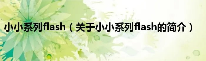 小小系列flash（关于小小系列flash的简介）