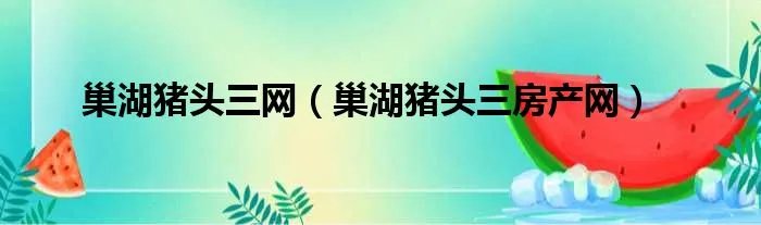 巢湖猪头三网（巢湖猪头三房产网）