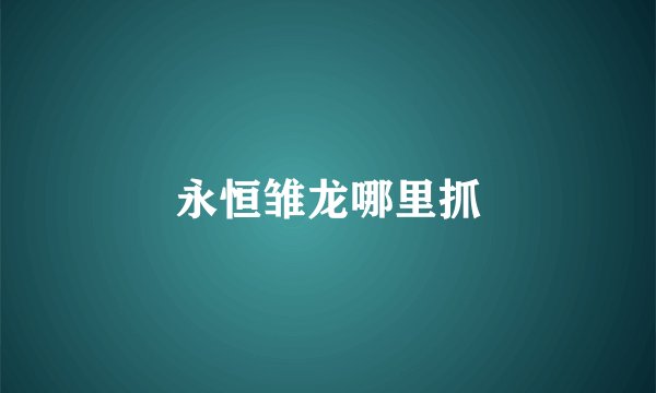 永恒雏龙哪里抓