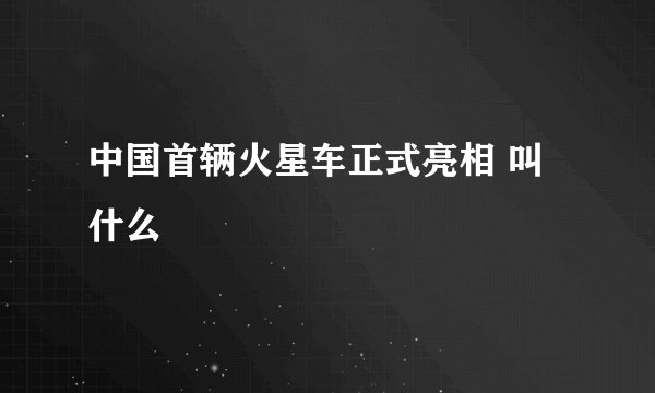 中国首辆火星车正式亮相 叫什么