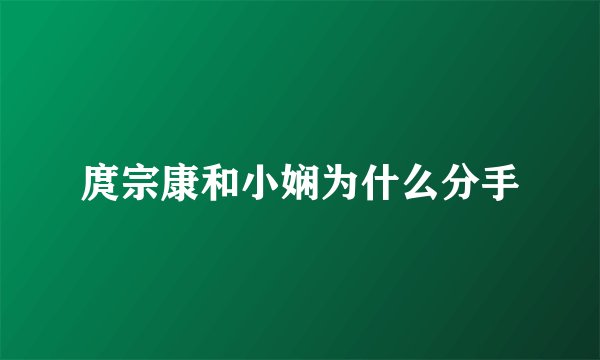 庹宗康和小娴为什么分手