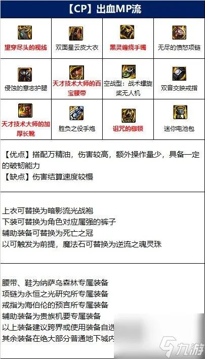 地下城与勇士110级版本大枪装备搭配有什么 常规低血流