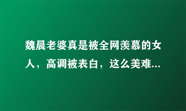魏晨老婆真是被全网羡慕的女人,高调被表白,这么美难怪被宠,你觉得呢?