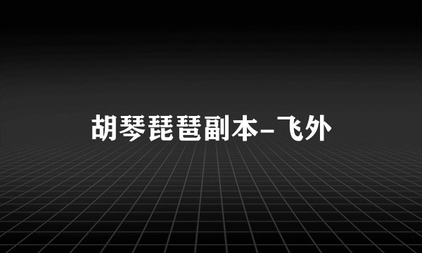 胡琴琵琶副本-飞外