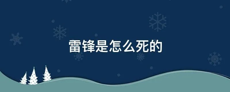 雷锋是怎么死的