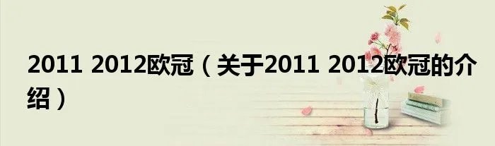 2011 2012欧冠（关于2011 2012欧冠的介绍）