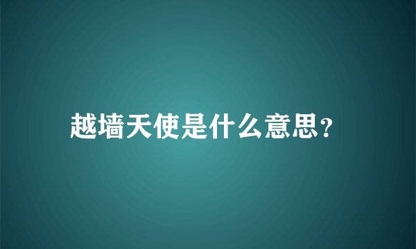 越墙天使是什么意思？